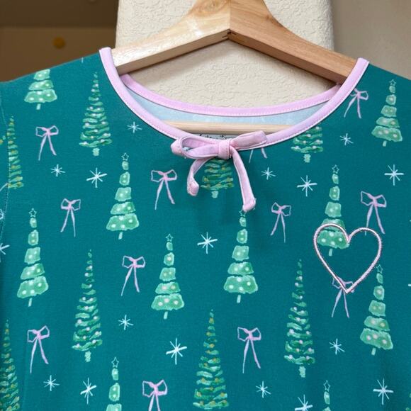 Love and Grow Girl's Green Tree Ruffle Pajama 12Y Night Gown Christmas - Picture 4 of 6